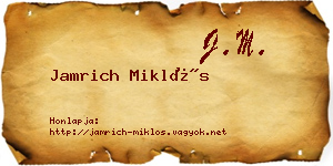 Jamrich Miklós névjegykártya